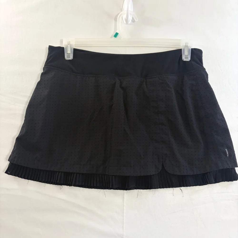 Mondetta Black Perforated Pleated Active Skort Womens Large Tennis Golf‎ Running